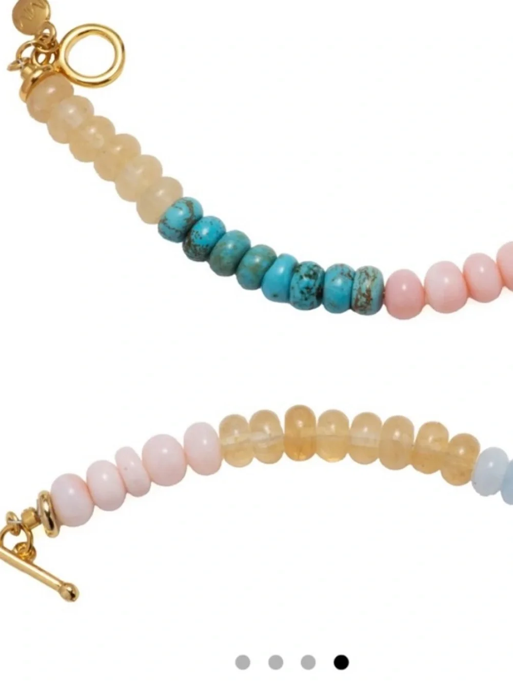 Mayamar Pendant Beaded Necklace with Opal,Turquoise, Aquamarine and Agate Mix